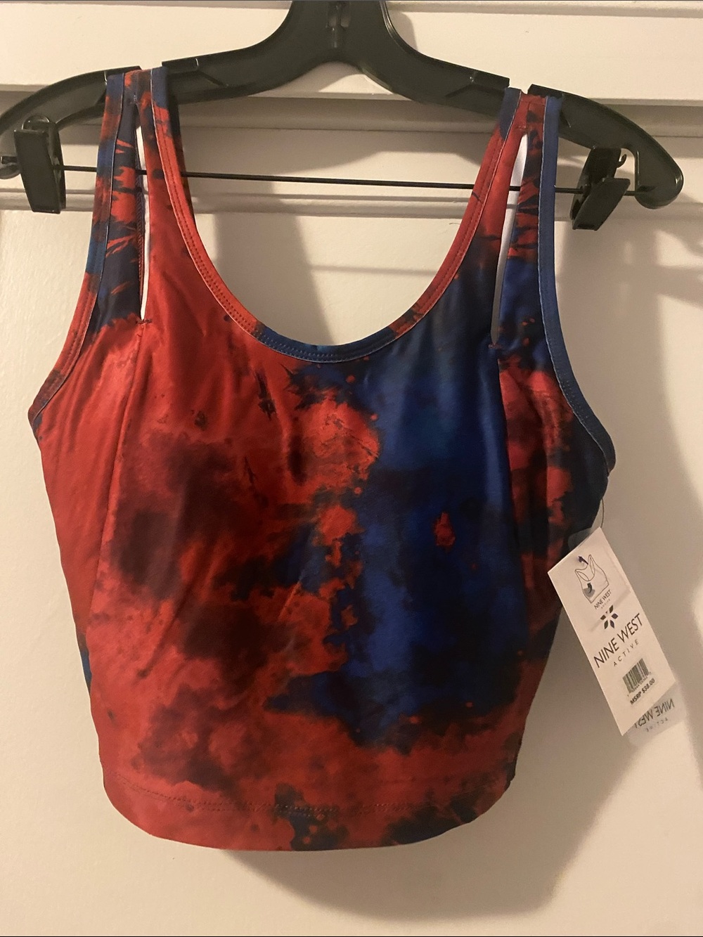 Nine West Active Red & Blue Padded Sports Bra NWT - size Medium